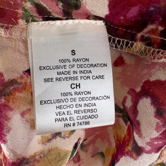 Bila Women's sz. small semi sheer floral peasant blouse soft girl feminine #1775 - Picture 8 of 9